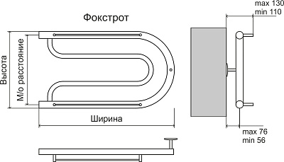 Полотенцесушитель водяной Terminus Фокстрот бесшовный (1 ) 320х700