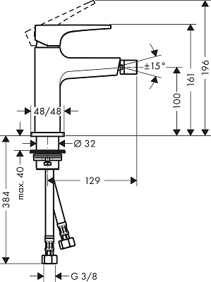 Смеситель для биде Hansgrohe Metropol 32520000