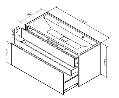 База под раковину AM.PM Inspire 2.0 M50AFHX1203GM подвесная, 120 см, графит матовый