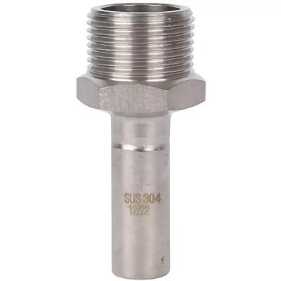 Вставка Rommer переходная пресс 15х3/4, НПр-НР, нержавеющая сталь