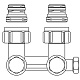 Узел нижнего подключения Oventrop Мultiflex F ZBU 1/2x3/4 угловой, с преднастройкой