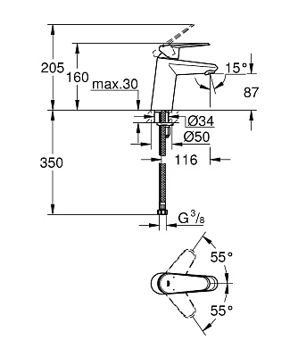 Смеситель для раковины Grohe Eurodisc Cosmopolitan 3246920E