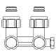 Узел нижнего подключения Oventrop Multiflex F ZBU 3/4 угловой, с преднастройкой
