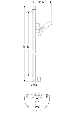 Душевая штанга Hansgrohe PuraVida Unica 90 см 27844000