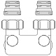 Перепускной узел подключения Oventrop угловой 1/2x3/4