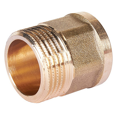 Переходник Stout под ключ из латуни, внутренняя-наружная резьба 1/2x3/4