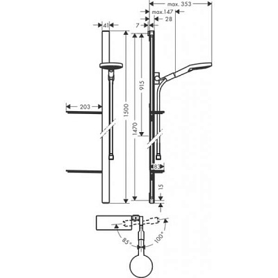 Душевой гарнитур Hansgrohe Raindance Select S 120 Unica, 150 см, хром