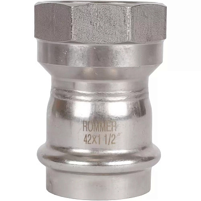 Переходник Rommer пресс 42х11/2, ВПр-ВР, нержавеющая сталь