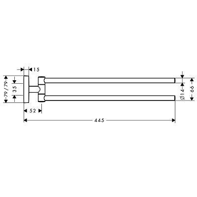 Полотенцедержатель двойной Hansgrohe PuraVida 41512000