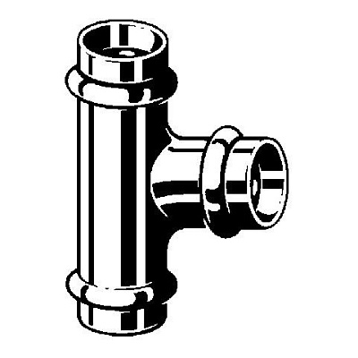 Тройник медный Viega Profipress с SC-Contur d=35, 35x28x28 (арт. 324 896)