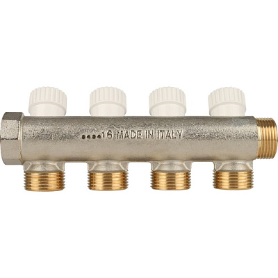 Коллектор Stout с регулировочными вентилями 3/4x3/4EK с 4 отводами, SMB 6851 343404