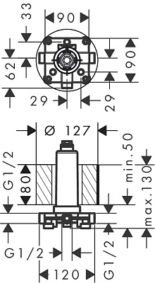 Скрытая часть душа Hansgrohe Rainmaker Select 460 24010180