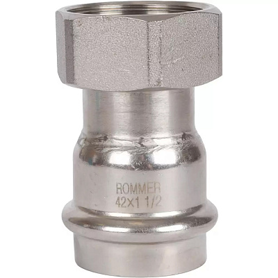Переходник Rommer 42х11/2 с накидной гайкой ВПр-ВР, нержавеющая сталь