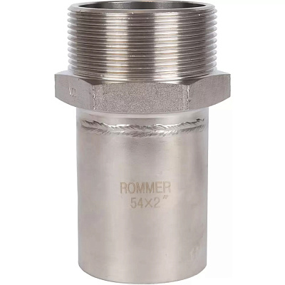 Вставка Rommer переходная пресс 54х2, НПр-НР, нержавеющая сталь