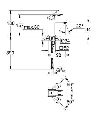 Смеситель для раковины Grohe Eurocube 23132000