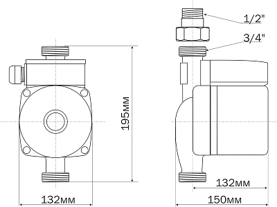 Циркуляционный насос Aquario AC 1512-195A