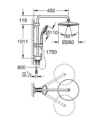 Душевая колонна Grohe Euphoria 260 27421002