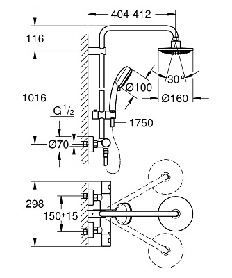Душевая колонна Grohe Tempesta Cosmopolitan 160 27922000