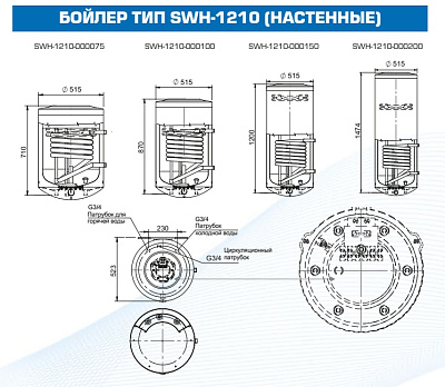 Бойлер косвенного нагрева Stout настенный 150 л