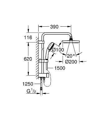 Душевая колонна Grohe New Tempesta Cosmopolitan 200 27394002