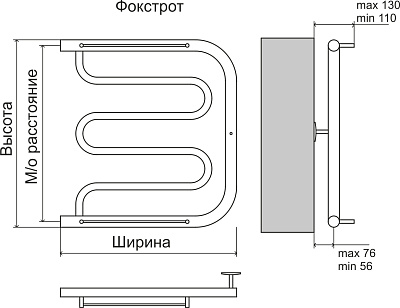 Полотенцесушитель водяной Terminus Фокстрот (1 ) 600х600