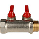 Коллектор Stout с шаровыми кранами 3/4x1/2 с 2 отводами, красный, SMB 6200 341202