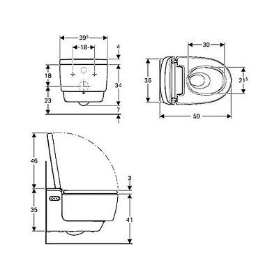 Унитаз-биде подвесной Geberit AquaClean Mera Comfort, белый (146.210.11.1)