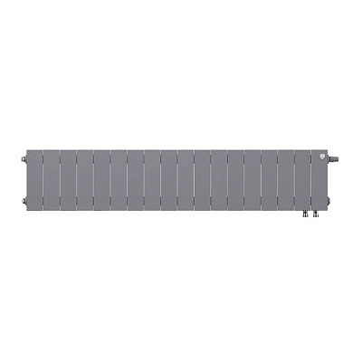 Биметаллический секционный радиатор отопления Royal Thermo PianoForte Silver Satin 200 / 18 секций нижнее правое подключение