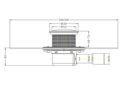 Трап HL 510NPrR с приварным полимербитумным гидроизоляционным полотном