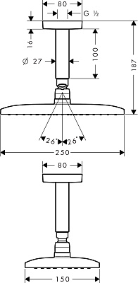 Верхний душ Hansgrohe Raindance Е Air 240 27380000