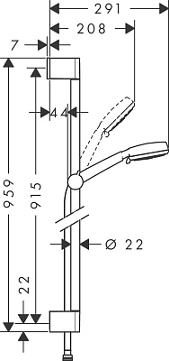 Душевой гарнитур Hansgrohe Crometta 100 Vario 26657400