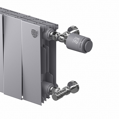 Набор термостатический Royal Thermo Design Pro для радиатора осевой, М30х1,5, хромированный под трубку 15 мм
