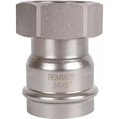 Переходник Rommer 54х2 с накидной гайкой ВПр-ВР, нержавеющая сталь