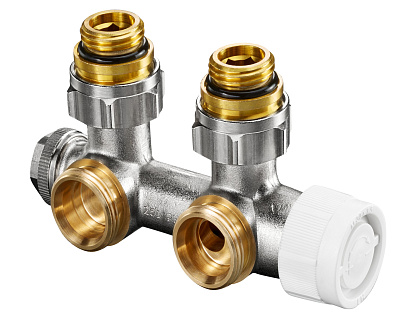 Узел нижнего подключения Oventrop Multiblock T 1/2x3/4 угловой, с преднастройкой
