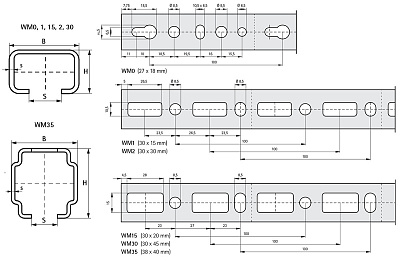 Профиль монтажный Walraven BIS RapidRail WM30 - 30 х 45 х 2,00, L=2000 мм (хлыст)