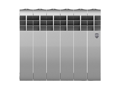 Биметаллический секционный радиатор отопления Royal Thermo Biliner 350 / Silver Satin / 6 секций