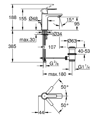 Смеситель для раковины Grohe Lineare New 32109001