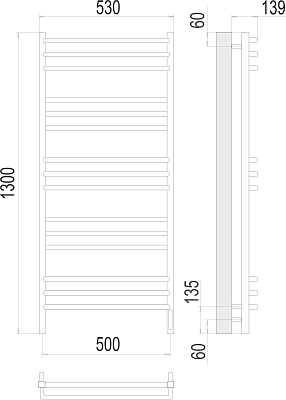 Электрический полотенцесушитель Terminus Сицилия П15 500х1300 электро (sensor quick touch)