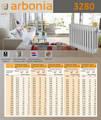 Стальной трубчатый радиатор отопления Arbonia 3280 / 1 секция