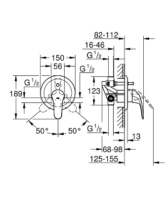 Встраиваемый смеситель Grohe Euroeco 32747000