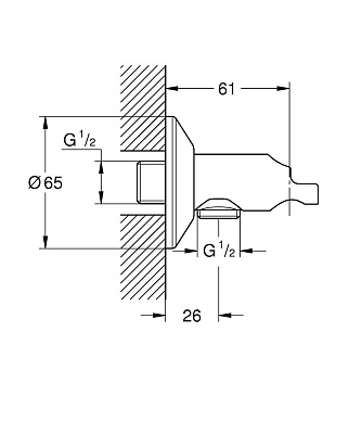 Подключение душевого шланга с держателем Grohe Sena 26333000