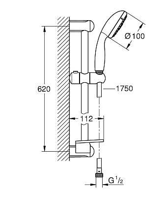 Душевой гарнитур Grohe New Tempesta 100 28593002