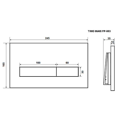 Кнопка смыва Timo INARI FP-003MB matt black