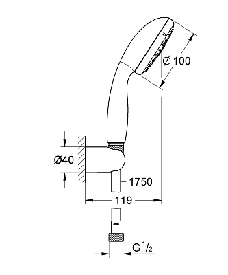 Душевой гарнитур Grohe New Tempesta 27849001