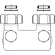 Перепускной узел подключения Oventrop угловой 3/4x3/4