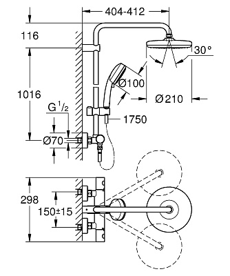 Душевая колонна Grohe Tempesta Cosmopolitan 210 27922001