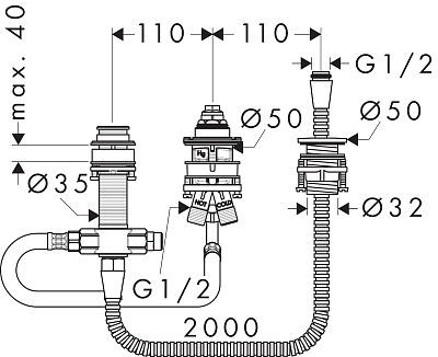 Скрытая часть смесителя Hansgrohe 13439180