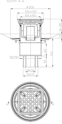 Трап HL 310N-3000 с решеткой 3020