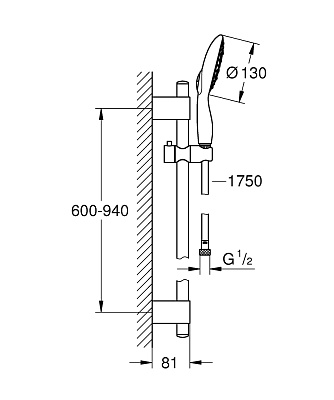 Душевой гарнитур Grohe Power and Soul 130 27738000