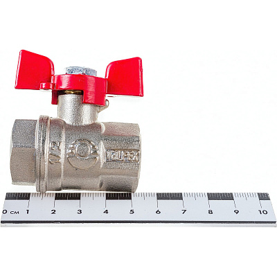 Кран шаровой Valfex латунный PREMIUM для ВОДЫ 1/2 ВР/ВР, бабочка, никелированный 11Б27фт1М